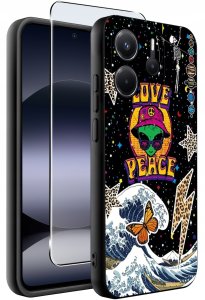 ETUI do Xiaomi Redmi Note 14 4G | WZORY | SILIKONOWE MATT CASE + SZKŁO 9H 2