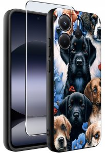 krainaGSM ETUI do Xiaomi Redmi Note 14 4G | WZORY | SILIKONOWE MATT CASE + SZKŁO 9H 2
