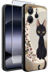 krainaGSM ETUI do Xiaomi Redmi Note 14 4G | WZORY | SILIKONOWE MATT CASE + SZKŁO 9H 2