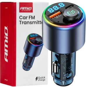 Transmiter samochodowy fm 1×usb-a 1×usb-c 12v 24v amio-04655 37