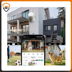 ZEWNĘTRZNA OBROTOWA KAMERA WIFI IP SMART 5MP ZOOM DETEKCJA MONITORING AUDIO 8