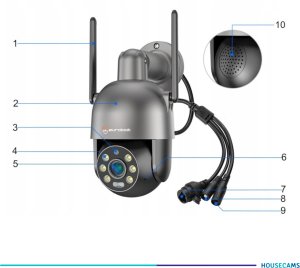 Kamera Zewnętrzna WIFI IP Obrotowa 8MPx 4K ULTRA HD 2160p Grafitowa Czarna 7