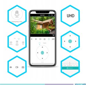 Kamera Zewnętrzna WIFI IP Obrotowa 8MPx 4K ULTRA HD 2160p Grafitowa Czarna 8