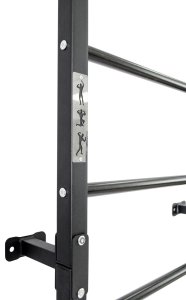 Małpiszon Drabinka gimnastyczna Profi czarny + drążek i poręcze do dipów 2w1 | 250 kg 11