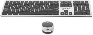 Klawiatura + mysz Manhattan 180788 Bezprzewodowy QWERTY Czarno-Srebrny (MHT_180788) 4