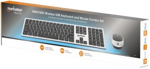 Klawiatura + mysz Manhattan 180788 Bezprzewodowy QWERTY Czarno-Srebrny (MHT_180788) 7