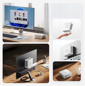 Komputer Minis Forum UM870 Slim Mini PC AMD Ryzen 7 8745H 32 GB DDR5 RAM i 1 TB SSD 3