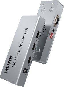 PremiumCord HDMI 2.1 splitter 1-2 porty, 8K@60Hz, 4K@120Hz, 1080p, HDR 2