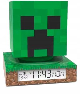 Lampka Lampa Nocna Z Budzikiem Zegar Data Budzik Ekran Lcd Minecraft / Min3020 2