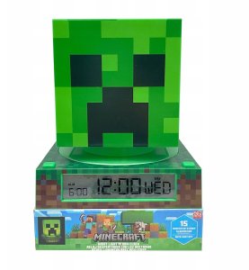 Lampka Lampa Nocna Z Budzikiem Zegar Data Budzik Ekran Lcd Minecraft / Min3020 3