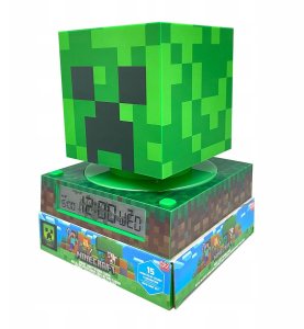 Lampka Lampa Nocna Z Budzikiem Zegar Data Budzik Ekran Lcd Minecraft / Min3020 4