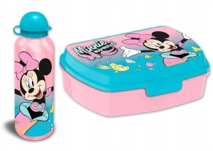 Zestaw 2w1 Śniadaniówka Lunchbox + Bidon Butelka Dla Dziecka Myszka Minnie / Mn30011 2