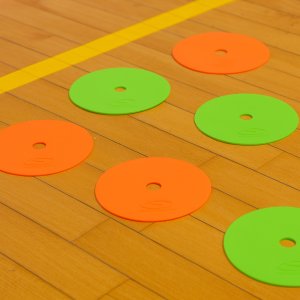 Znaczniki płaskie pachołki na parkiet SMJ sport 12 sztuk zielony 15cm 6