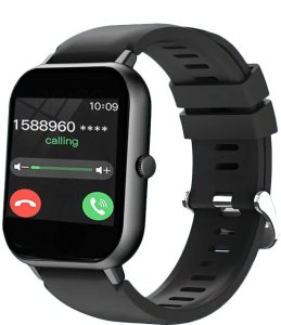Smartwatch zegarek damski męski gumowy pasek sport bluetooth rozmowy czarny 5