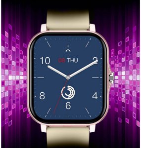 Smartwatch zegarek damski męski gumowy pasek sport bluetooth rozmowy złoty 10