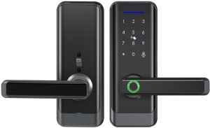 ZAMEK ELEKTRONICZNY KLAMKA DO DRZWI CZARNA NA KOD SZYFR ODCISK PALCA TTLOCK 11