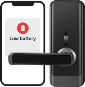 ZAMEK ELEKTRONICZNY KLAMKA DO DRZWI CZARNA NA KOD SZYFR ODCISK PALCA TTLOCK 4
