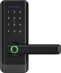 ZAMEK ELEKTRONICZNY KLAMKA DO DRZWI CZARNA NA KOD SZYFR ODCISK PALCA TTLOCK 5