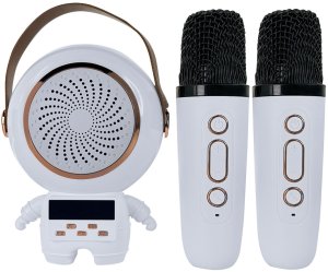 Bezprzewodowy przenośny zestaw do karaoke głośnik bluetooth + 2x mikrofon 2
