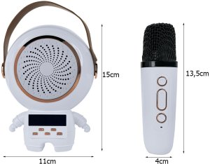 Bezprzewodowy przenośny zestaw do karaoke głośnik bluetooth + 2x mikrofon 7