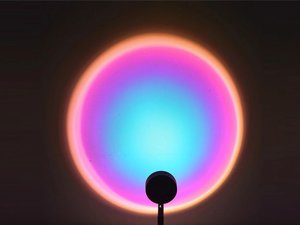 Projektor lampka zachód wschód imitacja słońca metalowa led rgb usb + pilot 4