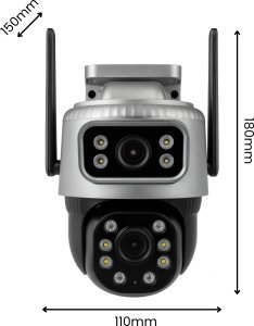 KAMERA ZEWNĘTRZNA OBROTOWA NA KARTĘ SIM GSM LTE 4G PODWÓJNA DO MONITORINGU 11