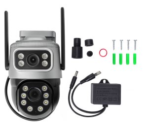 KAMERA ZEWNĘTRZNA OBROTOWA NA KARTĘ SIM GSM LTE 4G PODWÓJNA DO MONITORINGU 6