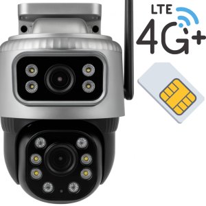 KAMERA ZEWNĘTRZNA OBROTOWA NA KARTĘ SIM GSM LTE 4G PODWÓJNA DO MONITORINGU 7