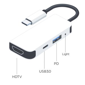ADAPTER USB C HUB MACBOOK AIR PRO M1 M2 M3 M4 HDMI USB 3W1 STACJA DOKUJĄCA 5