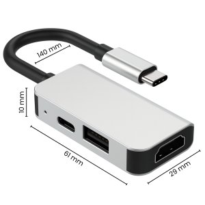 ADAPTER USB C HUB MACBOOK AIR PRO M1 M2 M3 M4 HDMI USB 3W1 STACJA DOKUJĄCA 6