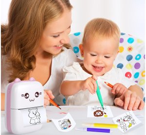 Mini drukarka termiczna bezprzewodowa przenośna drukuś do zdjęć notatek 8