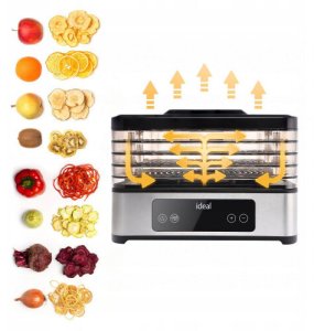Suszarka Teesa DUŻA Suszarka do grzybów owoców warzyw IDEAL INOX + cyrkulacja powietrza 400W + timer 3