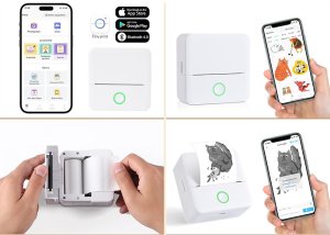 Mini drukarka termiczna bezprzewodowa przenośna drukuś do zdjęć notatek 5