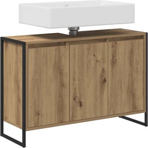 vidaXL Szafka Łazienkowa z drzwiami Dąb rzemieślniczy 90 x 30 x 60 cm 3