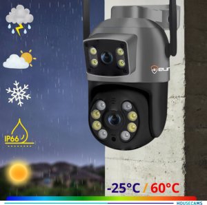 Podwójna Kamera WIFI IP Zewnętrzna Obrotowa ULTRA HD Detekcja 8MPX MIKROFON 3