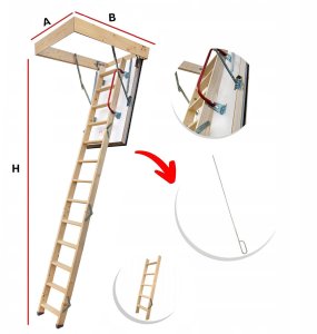 Drzwi Przesuwne Schody Strychowe NORDIC 86mm 120x70 0,44W CIEPŁE H305 cm + uszczelka 2