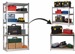 Humberg Regał metalowy magazynowy 183 x 90 x 40 cm HR-853 srebrny 11