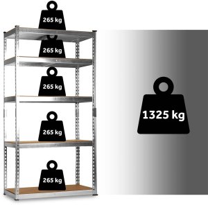 Humberg Regał metalowy magazynowy 183 x 90 x 40 cm HR-853 srebrny 5