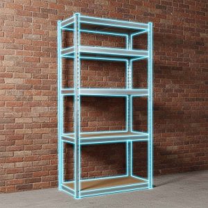 Humberg Regał metalowy magazynowy 183 x 90 x 40 cm HR-853 srebrny 10