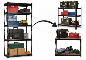 Humberg Regał metalowy magazynowy 183 x 90 x 40 cm czarny 11
