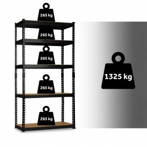 Humberg Regał metalowy magazynowy 183 x 90 x 40 cm czarny 5