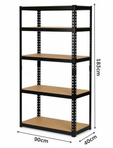 Humberg Regał metalowy magazynowy 183 x 90 x 40 cm czarny 6