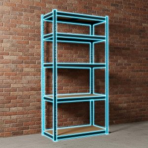 Humberg Regał metalowy magazynowy 183 x 90 x 40 cm czarny 10