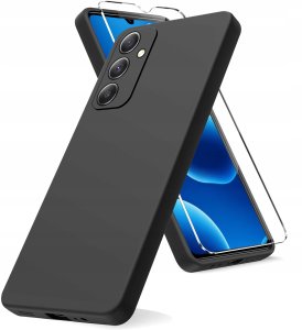 krainaGSM Etui Czarne Matowe Silikon Slim do M13 + SZKŁO 9H 2