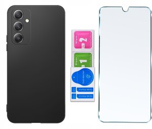 krainaGSM Etui Czarne Matowe Silikon Slim do M13 + SZKŁO 9H 6
