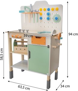 Drewniany warsztat Majsterek stolik narzędziowy 3