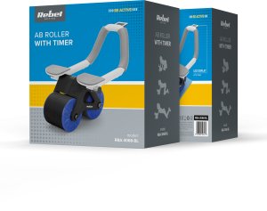 Rebel Przyrząd do ćwiczenia mięśni brzucha z timerem, AB roller Wheel AB-3, kolor czarno-niebieski 13