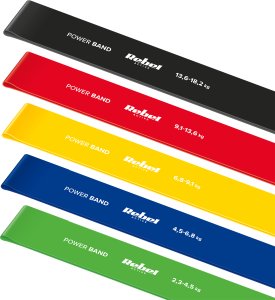 Rebel Zestaw gum do ćwiczeń TPE - Mini Band L, 2.3-18.2 kg, 5 gum, kolorowy 50