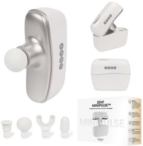 Masażer ZENT Masażer Uderzeniowy Kompaktowy Podróżny MiniPulse Perkusyjny, Bezszczotkowy, 10 Poziomów, 4 Głowice, USB-C, 235 g 2