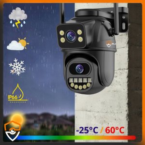 PODWÓJNA KAMERA WIFI IP 10 MPX FUNKCJE AI ZEWNĘTRZNA 4K OBROTOWA UHD ZOOM 5
